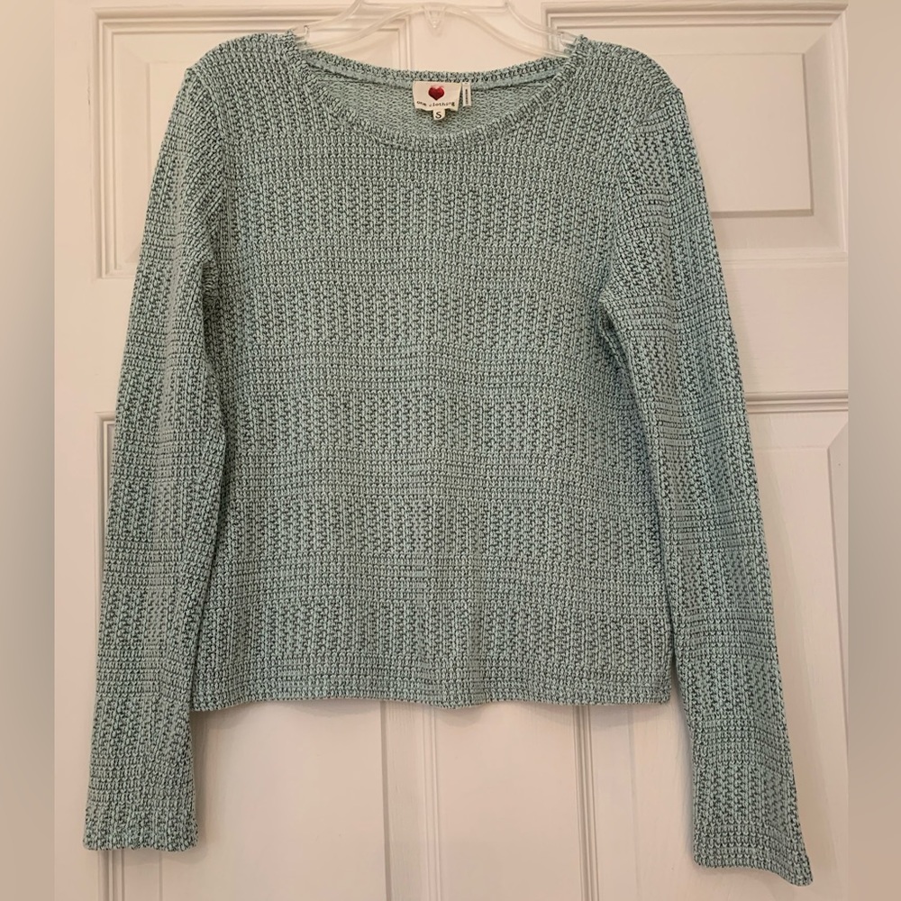 🔵 2/$22❗️Lightweight Mint Green Juniors Small Pullover Knit Sweater - Picture 2 of 6